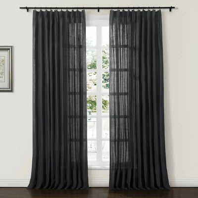 Doris 100% Linen Curtain Pleated