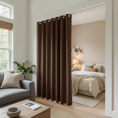 Atlanta Room Divider Blackout Curtain with Ceiling Track Kit- -TWOPAGES