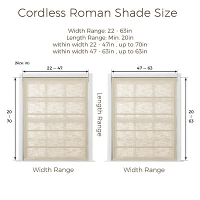 Isabella Roman Shade Cordless Lift Plus Size