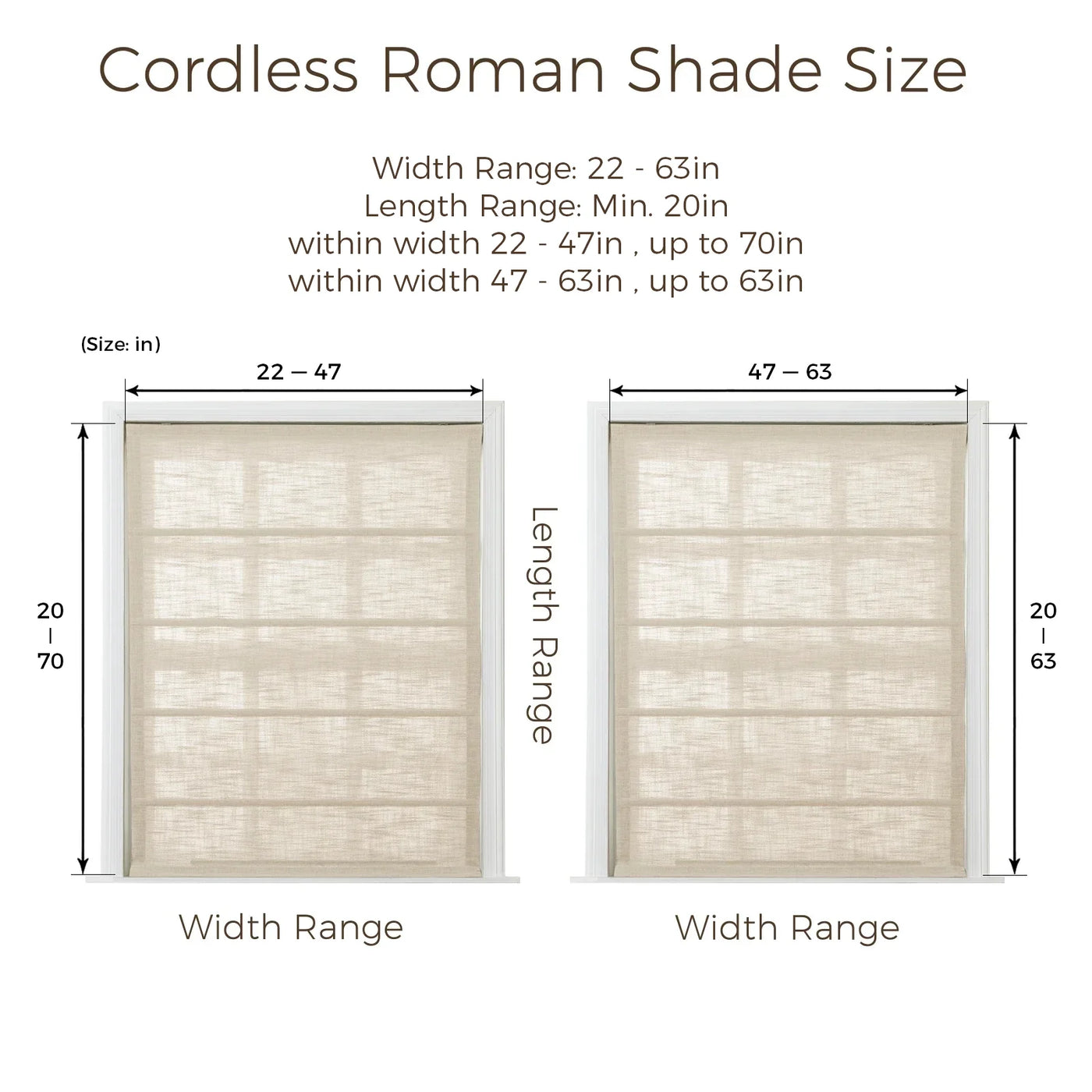 Cloe Cotton Blend Cordless Roman Shade Plus Size TWOPAGES