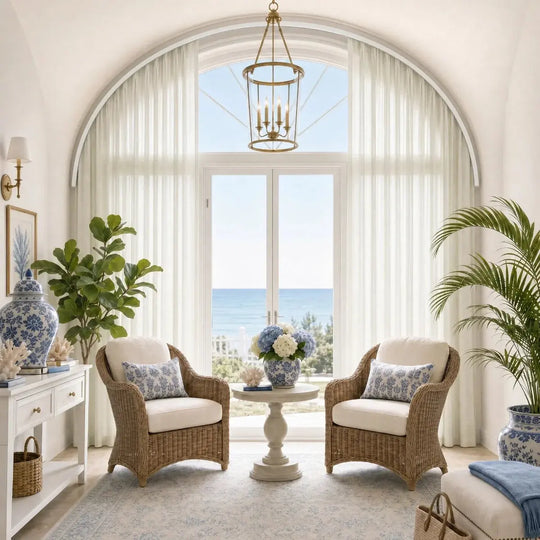 Custom Arch and Triangle Window Curtain &amp; Track Solution- -TWOPAGES