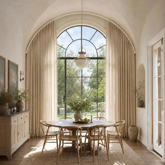 Custom Arch and Triangle Window Curtain &amp; Track Solution- -TWOPAGES