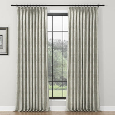 Lydia Pine Jacquard Curtain Pleated TWOPAGES