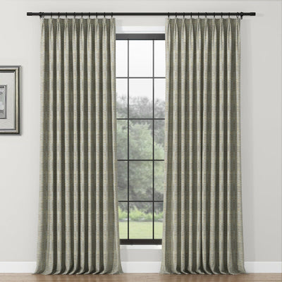 Lydia Pine Jacquard Curtain Pleated TWOPAGES