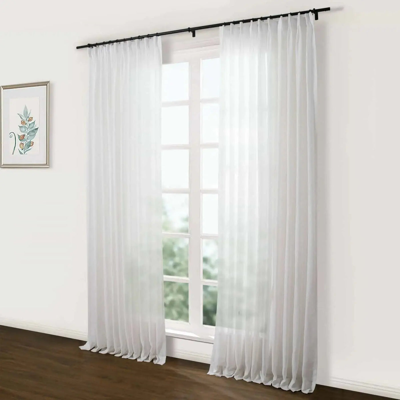 Flynn Airy Lightweight Sheer Curtain Pleated -TWOPAGES