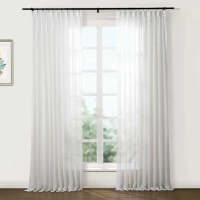 Flynn Airy Lightweight Sheer Curtain Pleated -TWOPAGES