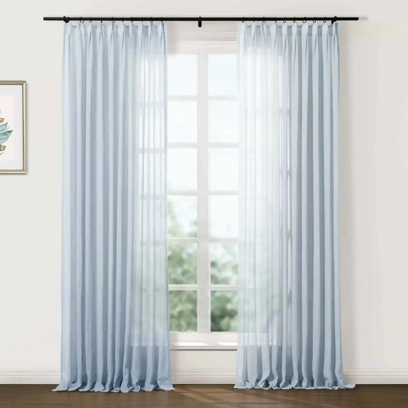 Flynn Airy Lightweight Sheer Curtain Pleated -TWOPAGES