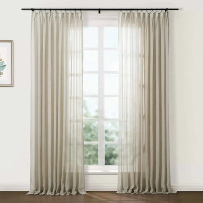 Flynn Airy Lightweight Sheer Curtain Pleated -TWOPAGES