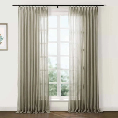 Flynn Airy Lightweight Sheer Curtain Pleated -TWOPAGES