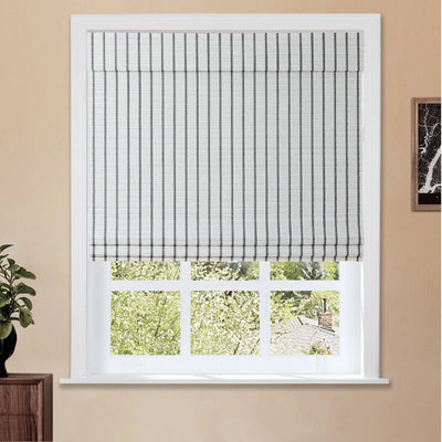 Natural Paper Bamboo Woven Shade - Blue White