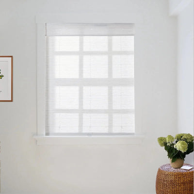 Natural Flax Bamboo Woven Shade - Rice White TWOPAGES CURTAINS