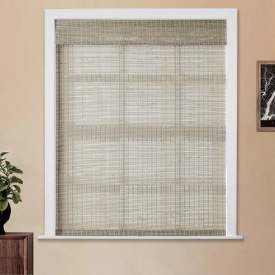 Natural Ramie Bamboo Woven Shade - Woodsmoke TWOPAGES CURTAINS