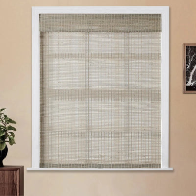 Natural Ramie Bamboo Woven Shade - Woodsmoke