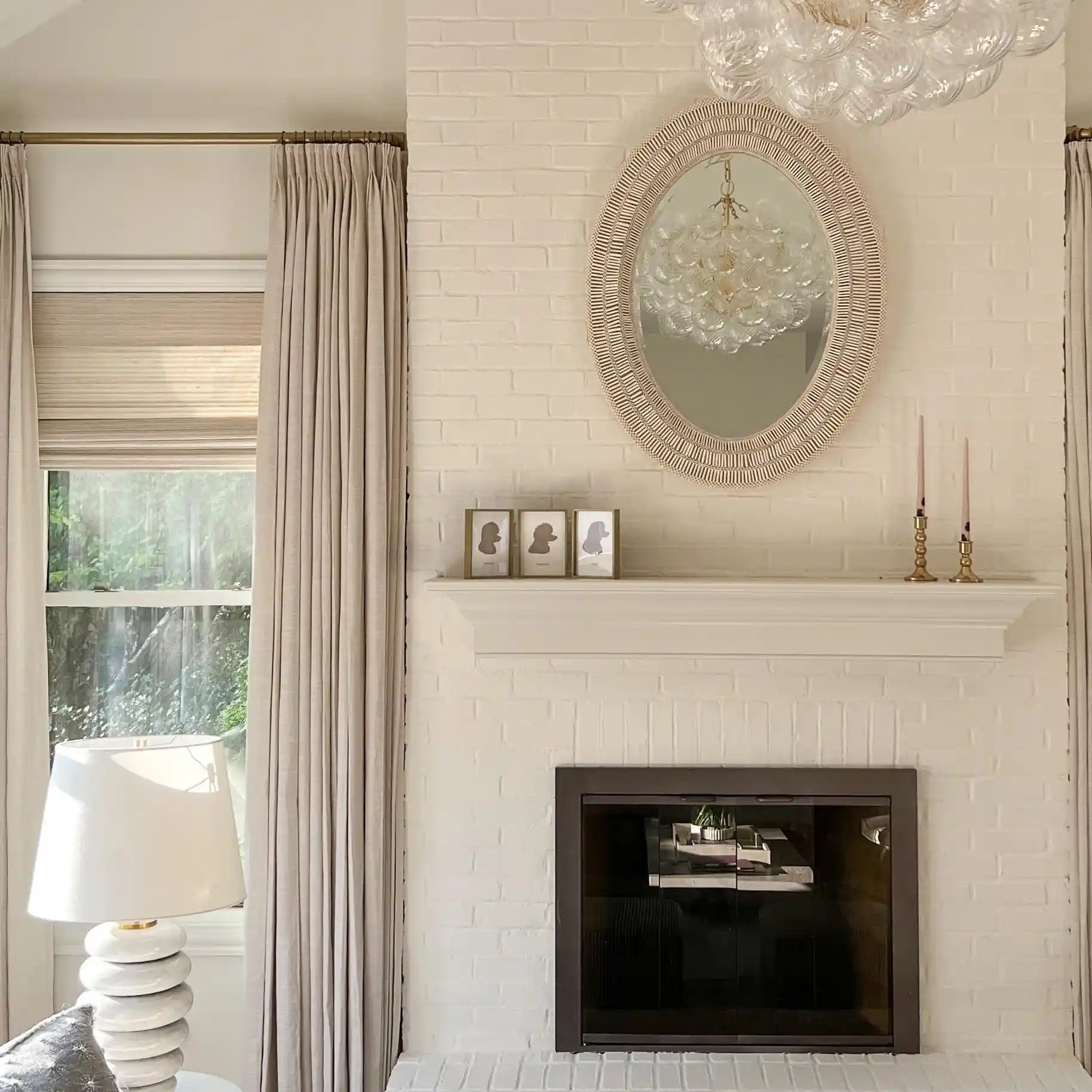 Lay Water Marble White Inside Mounted Bamboo Woven Shade