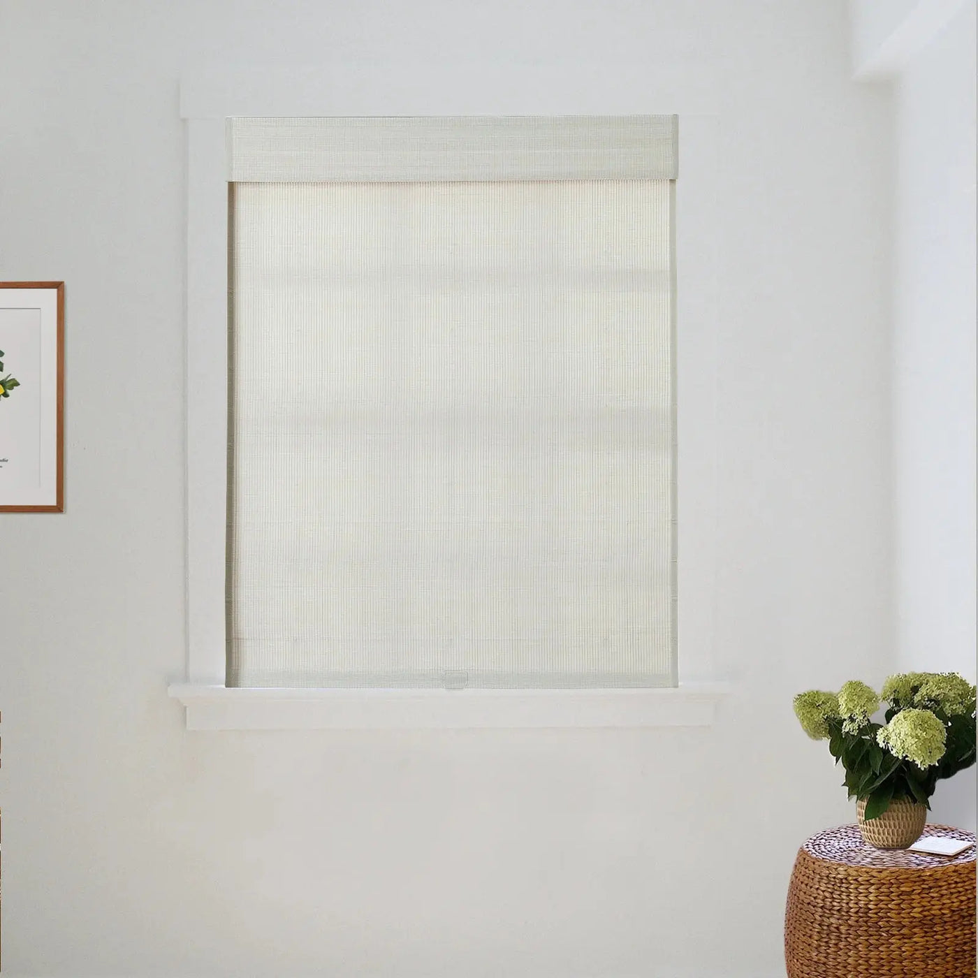 Sybil Bamboo Roman Shade - Birch White TWOPAGES CURTAINS