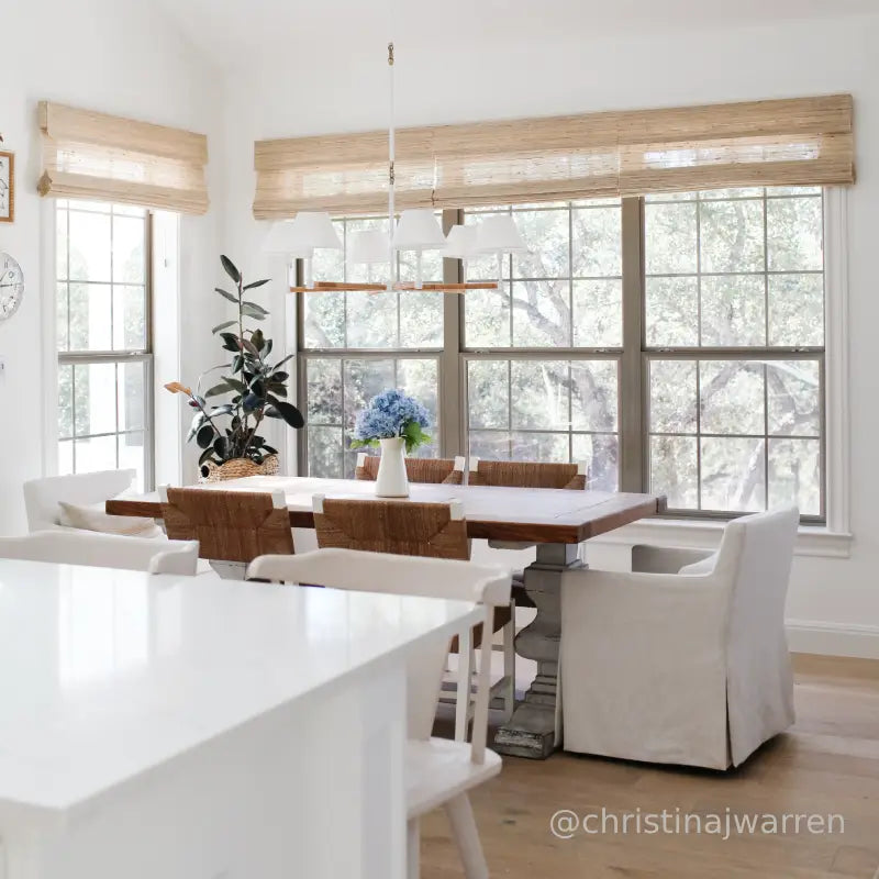 Lay Snow Beige Outside Mounted Bamboo Woven Shade