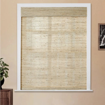 Natural Ramie Bamboo Woven Shade - Beige TWOPAGES CURTAINS