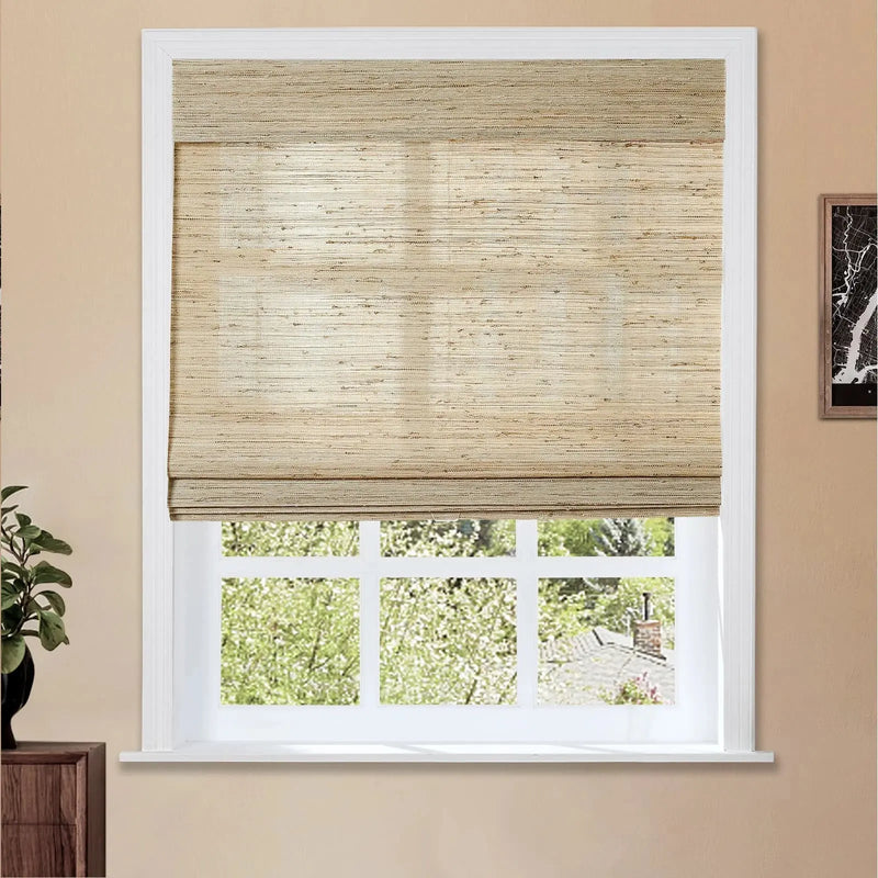 Natural Ramie Bamboo Woven Shade - Beige TWOPAGES CURTAINS