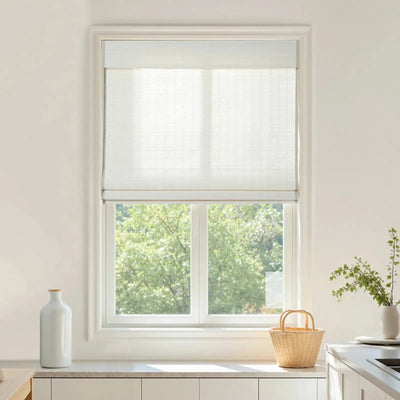 Natural Flax Bamboo Woven Shade - Eggshell -TWOPAGES CURTAINS