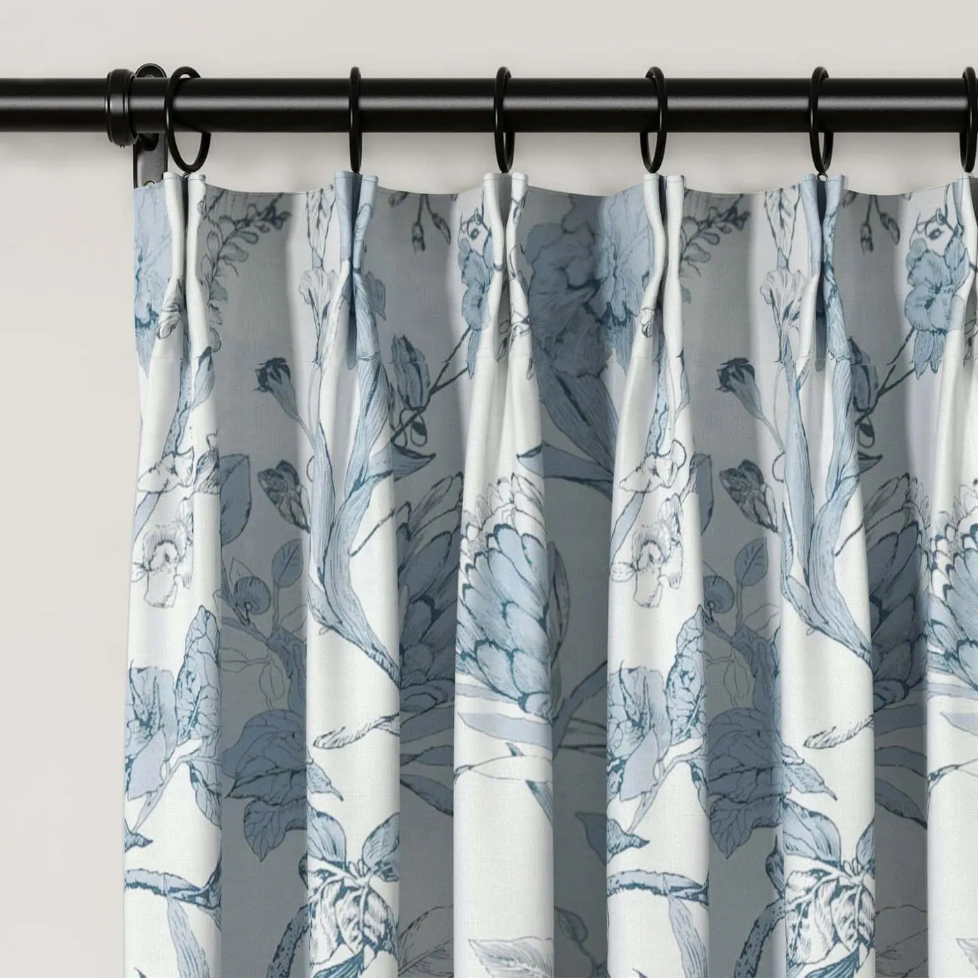 Holly Floral Pattern Boho Style Curtain Pleated TWOPAGES