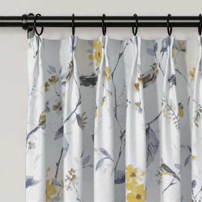 Holly Floral Pattern Boho Style Curtain Pleated TWOPAGES