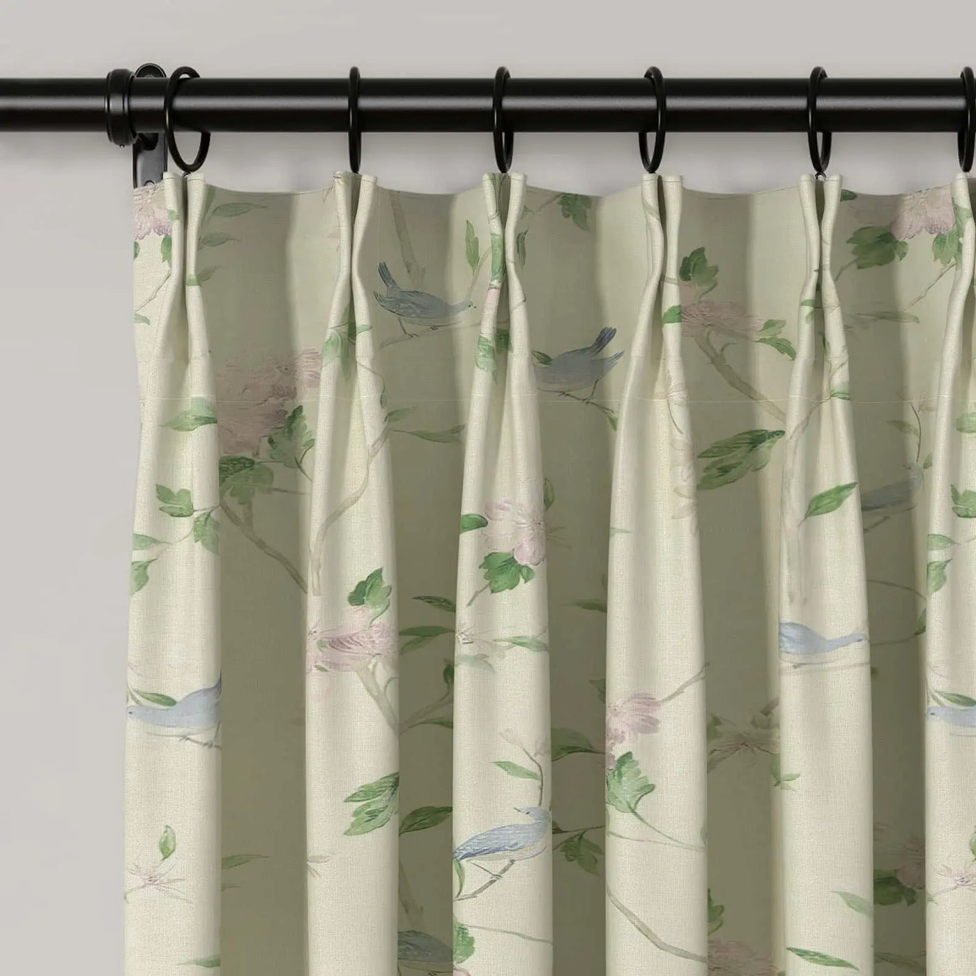 Holly Floral Pattern Boho Style Curtain Pleated TWOPAGES