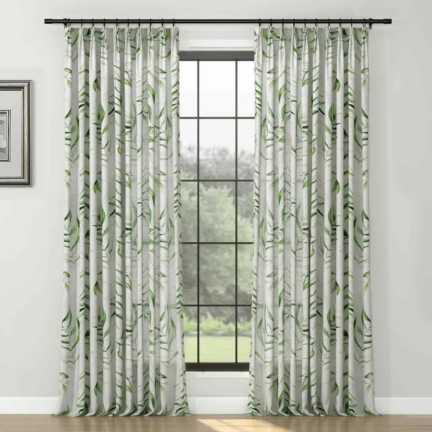 Holly Floral Pattern Boho Style Curtain Pleated TWOPAGES