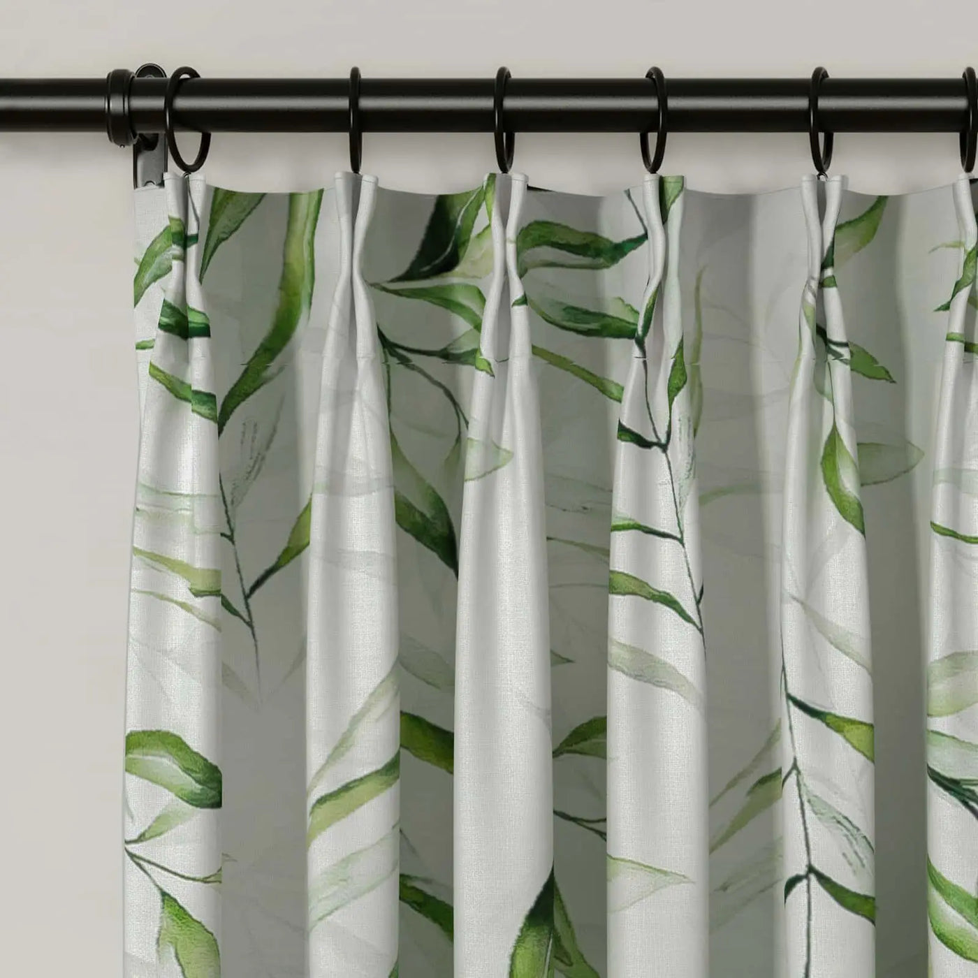 Holly Floral Pattern Boho Style Curtain Pleated TWOPAGES