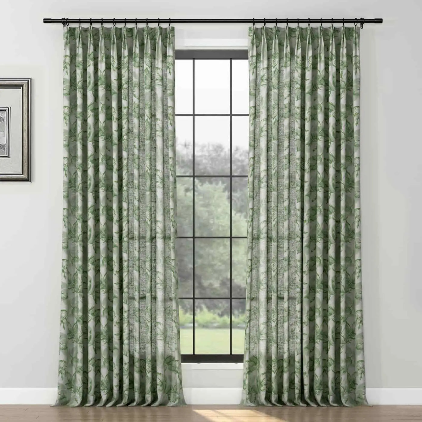 Holly Botanical Serenity Patterned Boho Curtains Pleated TWOPAGES