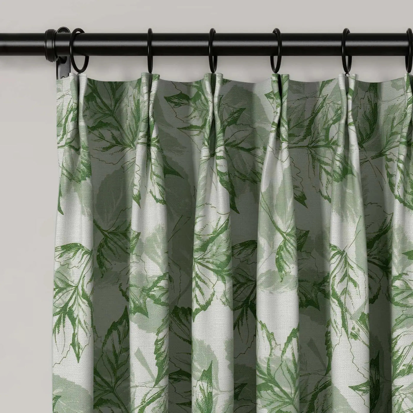 Holly Botanical Serenity Patterned Boho Curtains Pleated TWOPAGES