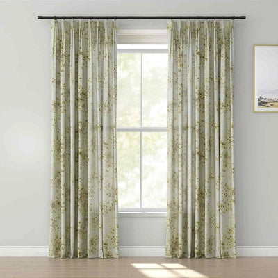 Holly Floral Pattern Boho Style Curtain Pleated TWOPAGES