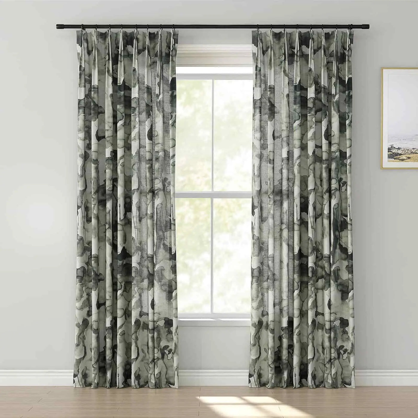 Holly Floral Pattern Boho Style Curtain Pleated TWOPAGES