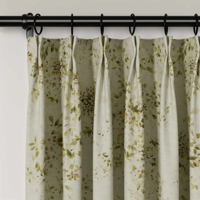 Holly Floral Pattern Boho Style Curtain Pleated TWOPAGES