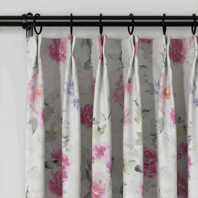 Holly Floral Pattern Boho Style Curtain Pleated TWOPAGES