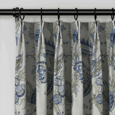 Holly Floral Pattern Boho Style Curtain Pleated TWOPAGES