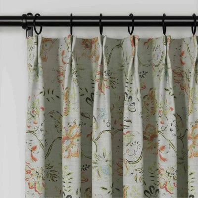 Holly Botanical Serenity Patterned Boho Curtains Pleated TWOPAGES