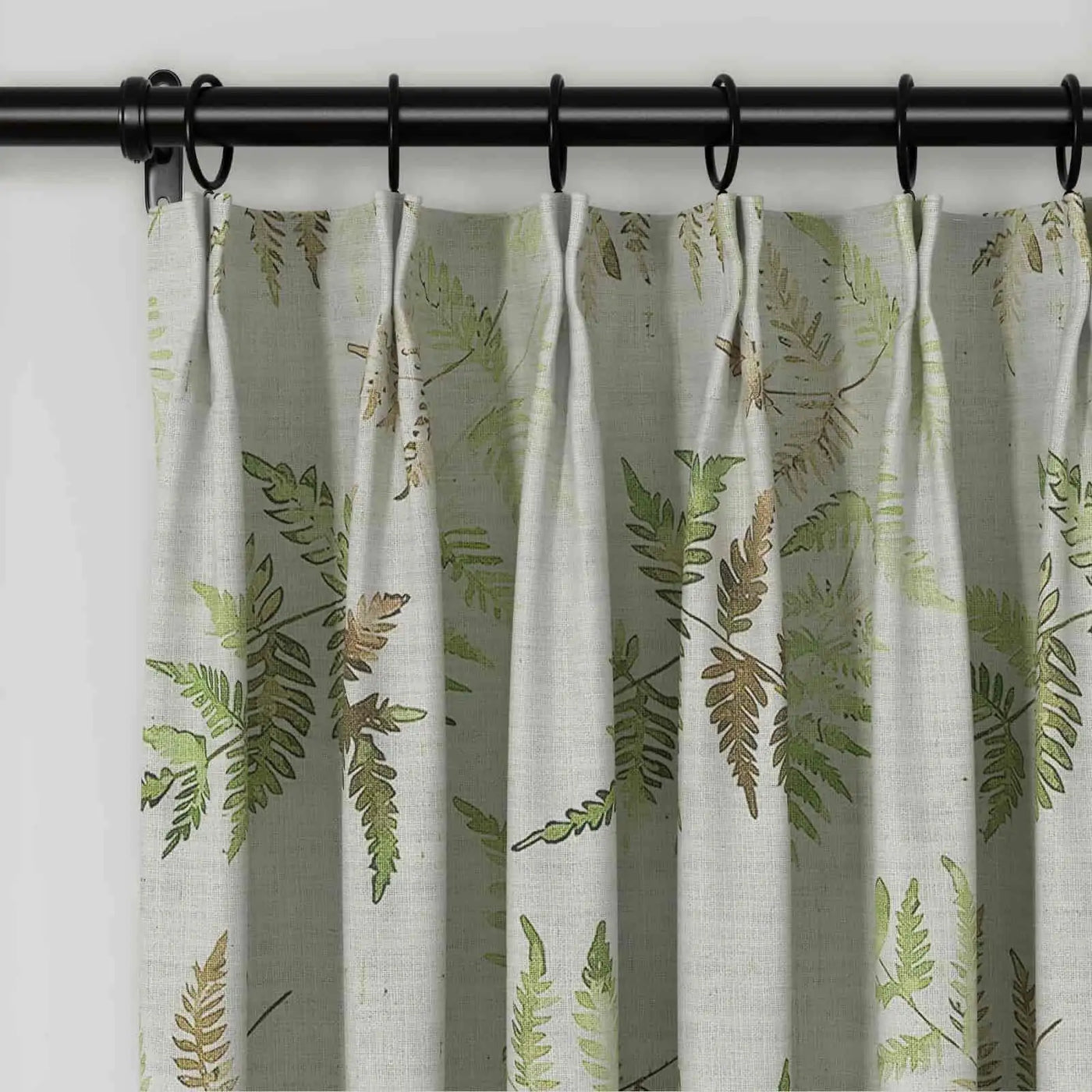 Holly Botanical Serenity Patterned Boho Curtains Pleated TWOPAGES