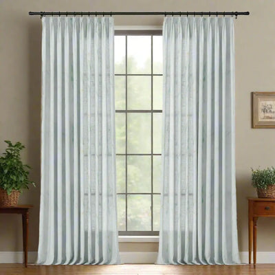 Holly Floral Pattern Boho Style Curtain Pleated -TWOPAGES