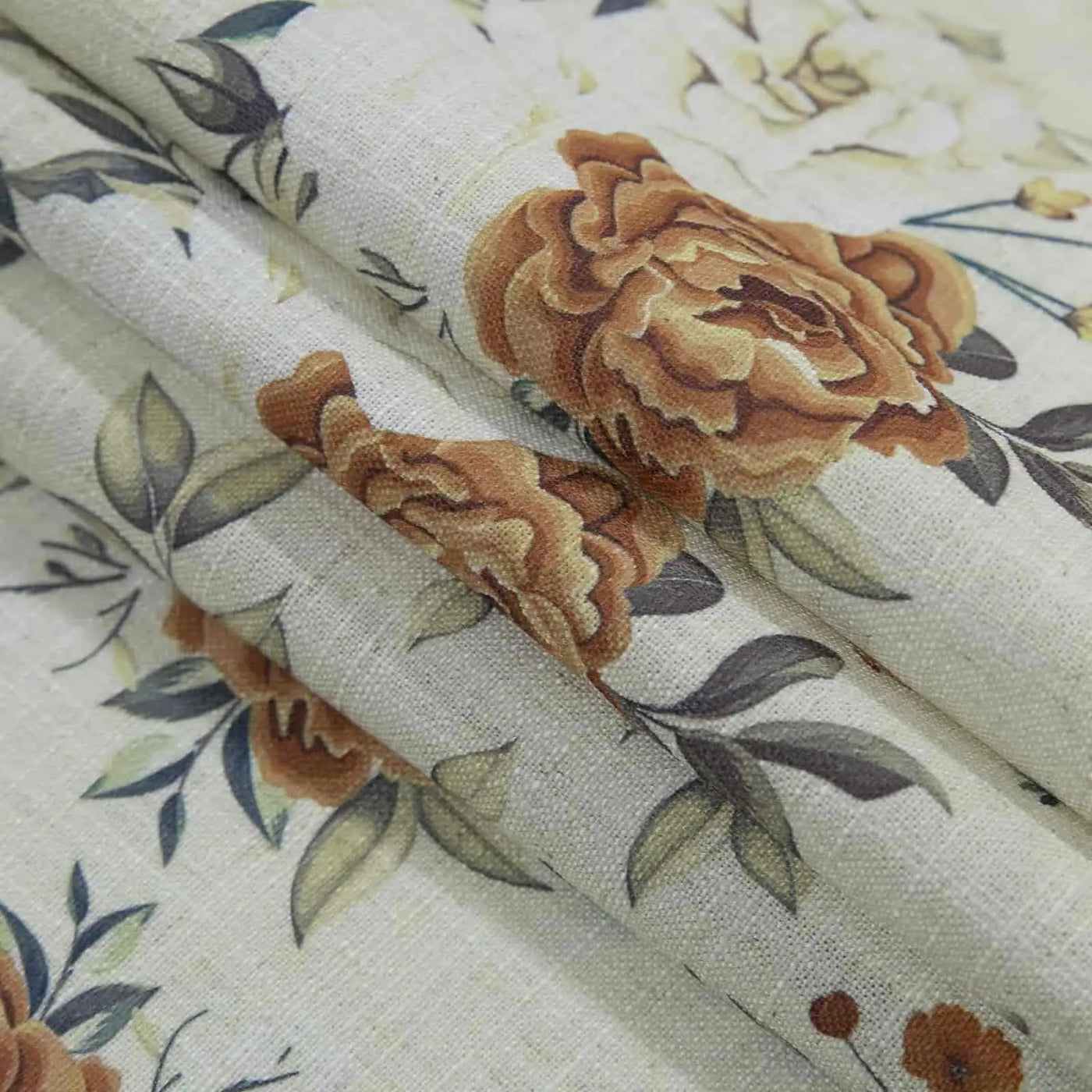 Holly Botanical Serenity Patterned Boho Curtains Pleated TWOPAGES