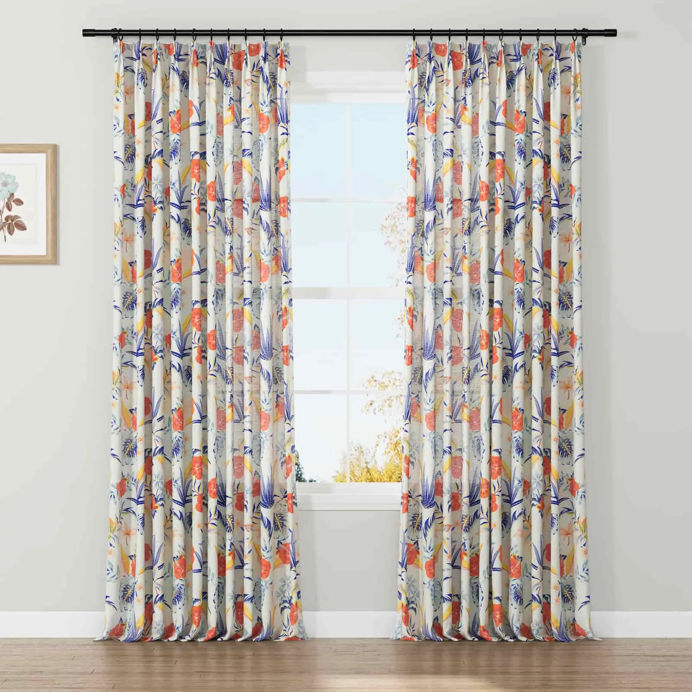 Holly Botanical Serenity Patterned Boho Curtains Pleated TWOPAGES