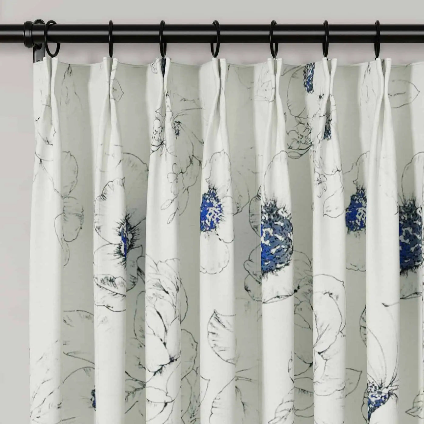 Holly Botanical Serenity Patterned Boho Curtains Pleated TWOPAGES