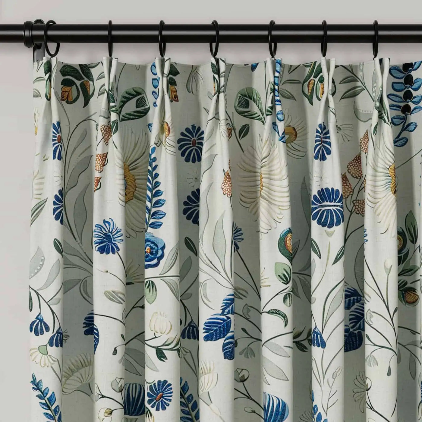 Holly Botanical Serenity Patterned Boho Curtains Pleated TWOPAGES