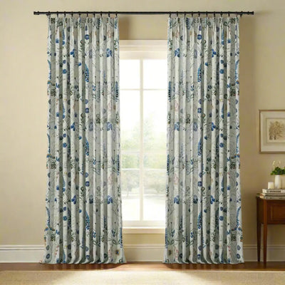 Holly Botanical Boho Drapery Pleated (52 inches Width Limit) -TWOPAGES