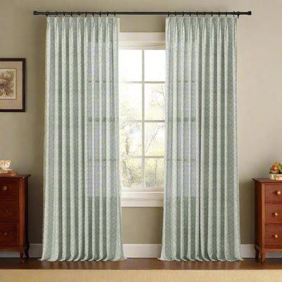 Holly Botanical Boho Drapery Pleated (52 inches Width Limit) -TWOPAGES