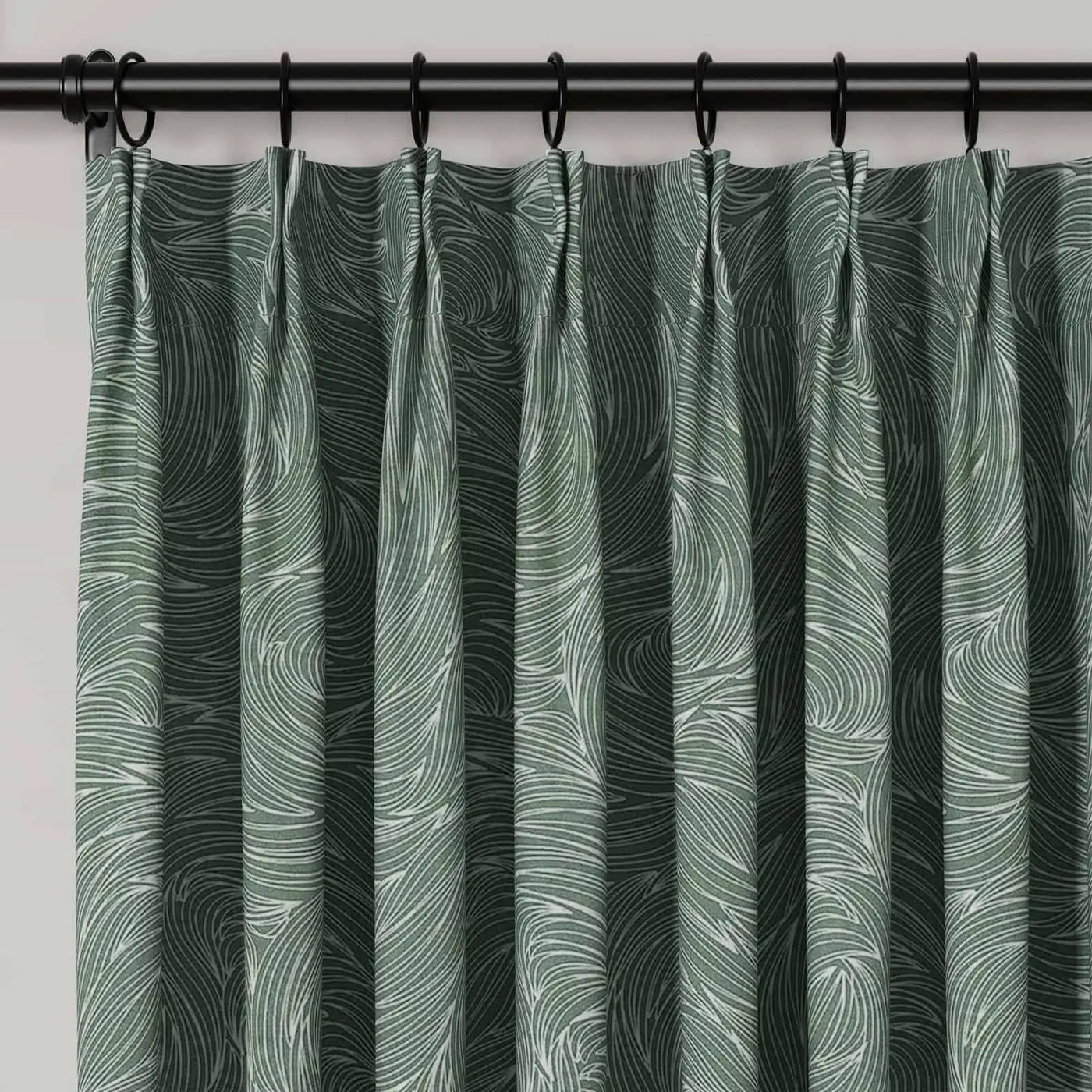 Holly Botanical Serenity Patterned Boho Curtains Pleated TWOPAGES