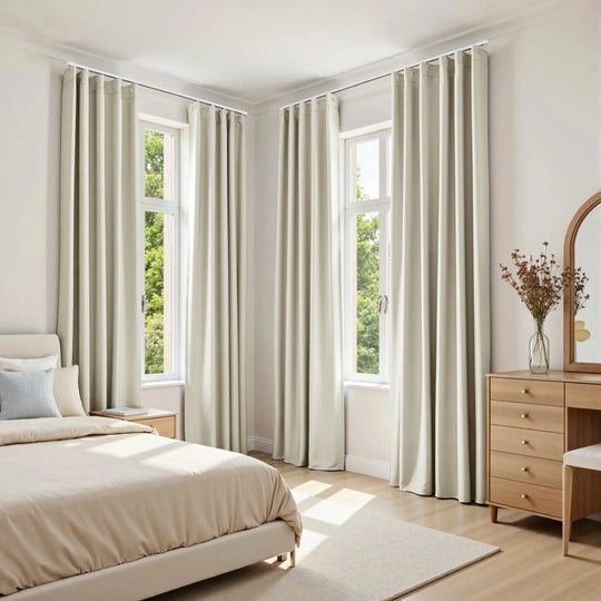 Gene 100% Blackout Soundproof Curtain Grommet with Track Kit -TWOPAGES