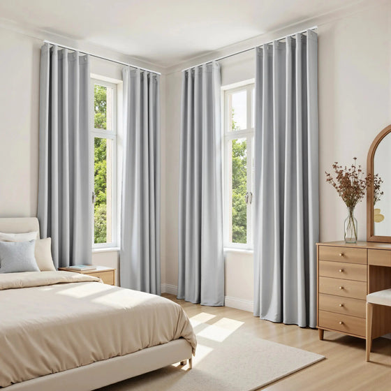 Gene 100% Blackout Soundproof Curtain Grommet with Track Kit -TWOPAGES