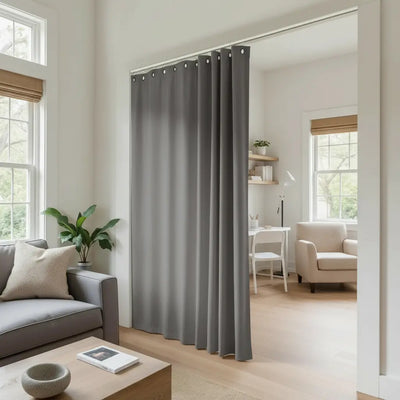 Atlanta Room Divider Blackout Curtain with Ceiling Track Kit- -TWOPAGES