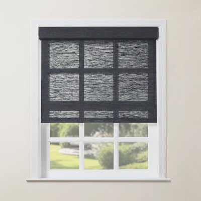 RAE Bamboo Roller Shades Sky Black - TWOPAGES Curtains