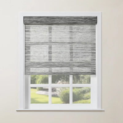 RAE Bamboo Roller Shades Fantasy Grey - TWOPAGES Curtains